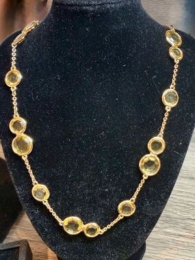 Kate Spade Gold-Tone Yellow Gem Station Necklace - Women Jewelry